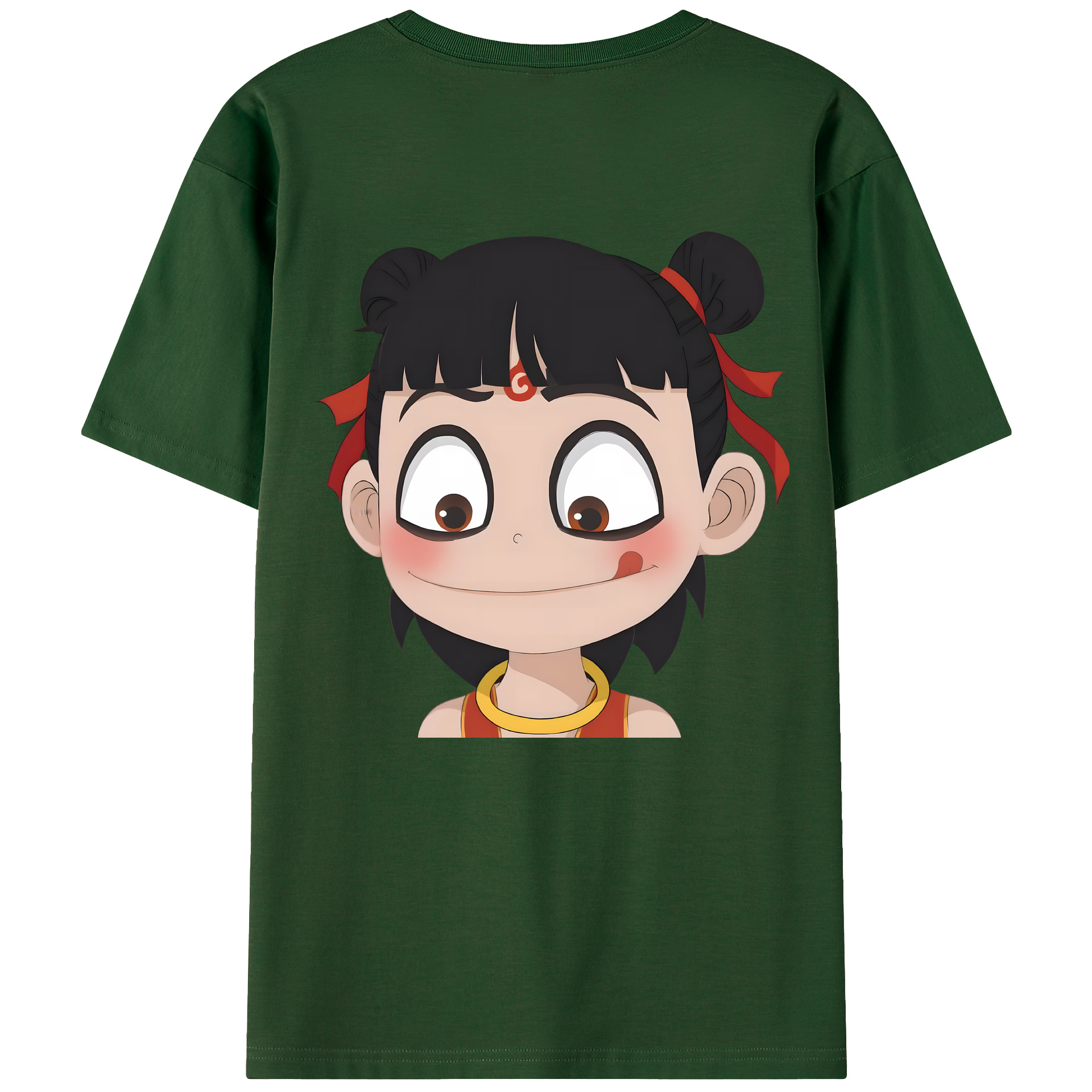 （画像用） Ne Zha 2 ナタ 魔童の大暴れ 綿100％半袖Tシャツ（背面プリント）